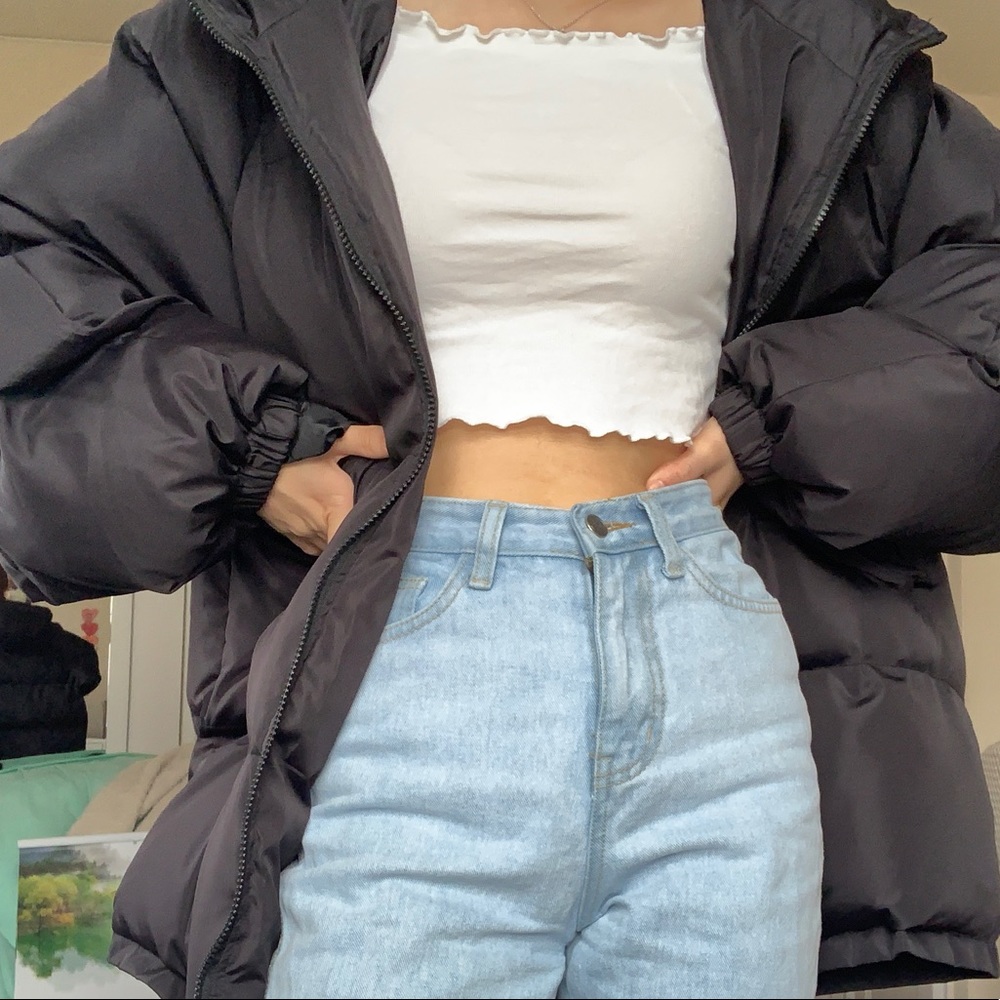 Puffer jacket 66 girls black warm winter jacket